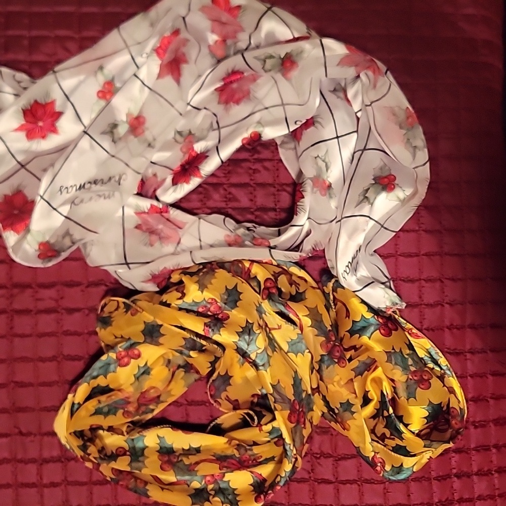 Bundle of two Christmas scarves